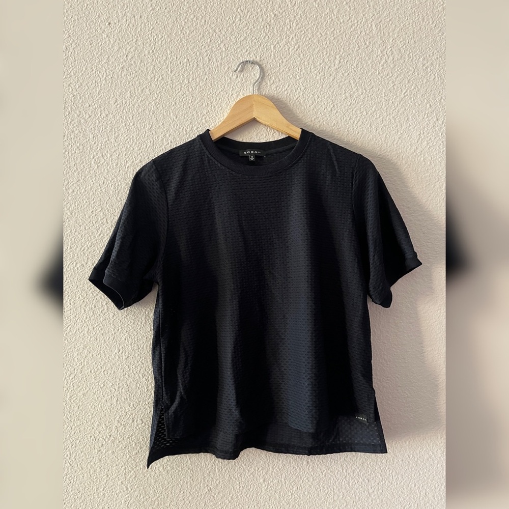 Koral textured mesh cropped tee
